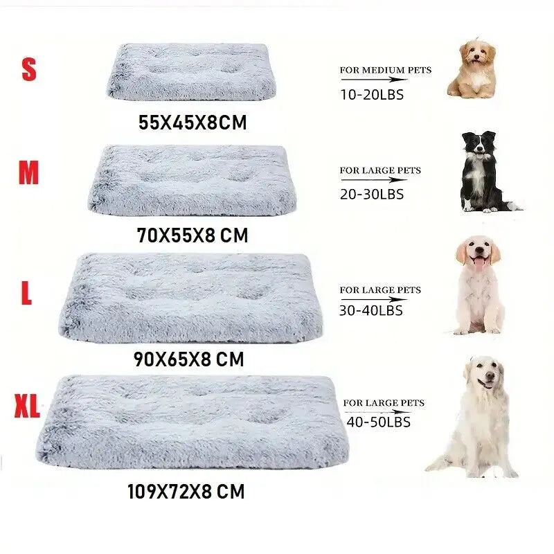 Warm Plush Dog Bed Mat Washable Calming Cushion for Pet Puppy for Large Dog Cat - DynamicDrop Hub