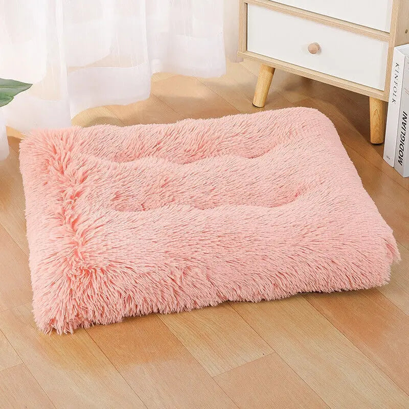 Warm Plush Dog Bed Mat Washable Calming Cushion for Pet Puppy for Large Dog Cat - DynamicDrop Hub