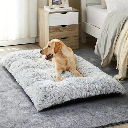 Warm Plush Dog Bed Mat Washable Calming Cushion for Pet Puppy for Large Dog Cat - DynamicDrop Hub