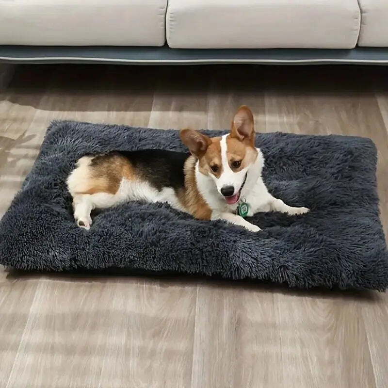 Warm Plush Dog Bed Mat Washable Calming Cushion for Pet Puppy for Large Dog Cat - DynamicDrop Hub