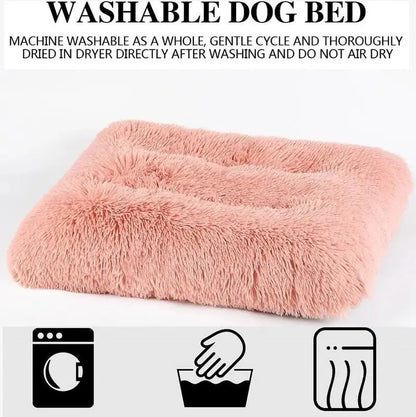 Warm Plush Dog Bed Mat Washable Calming Cushion for Pet Puppy for Large Dog Cat - DynamicDrop Hub