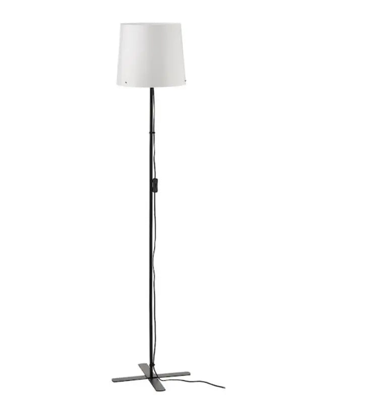 Tall Standing Floor Lamp Black /White Steel Soft Shade Decor 150 Cm - Free P&P - DynamicDrop Hub