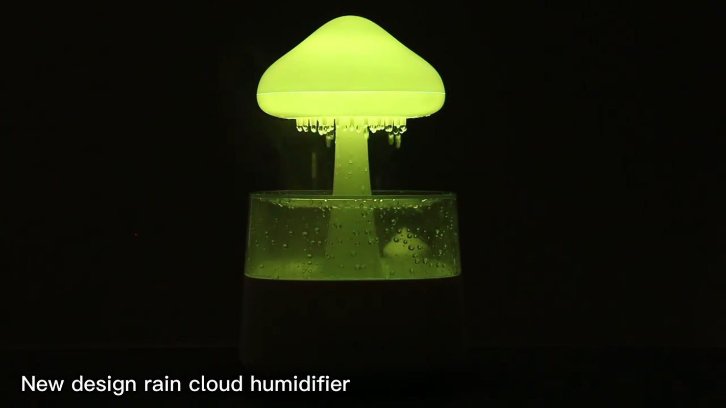 Rain Cloud Humidifier Rain Drop Sound Night Light Aromatherapy Oil Essential