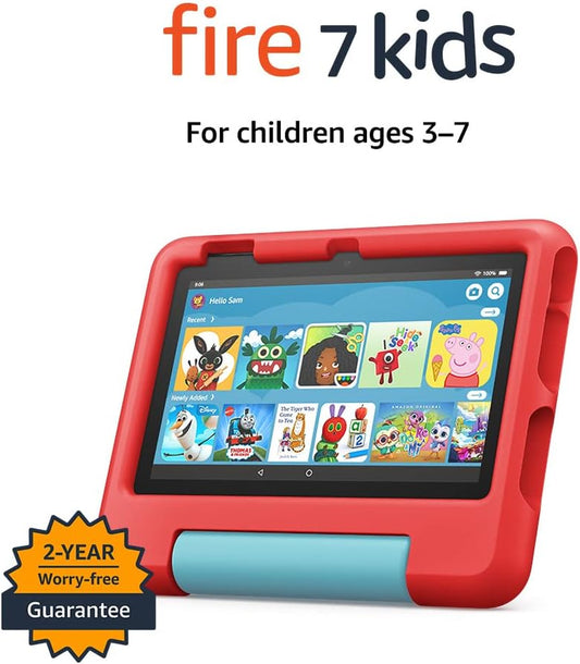 Fire 7 Kids Tablet | 7" Display, Ages 3–7, 32 GB, Red