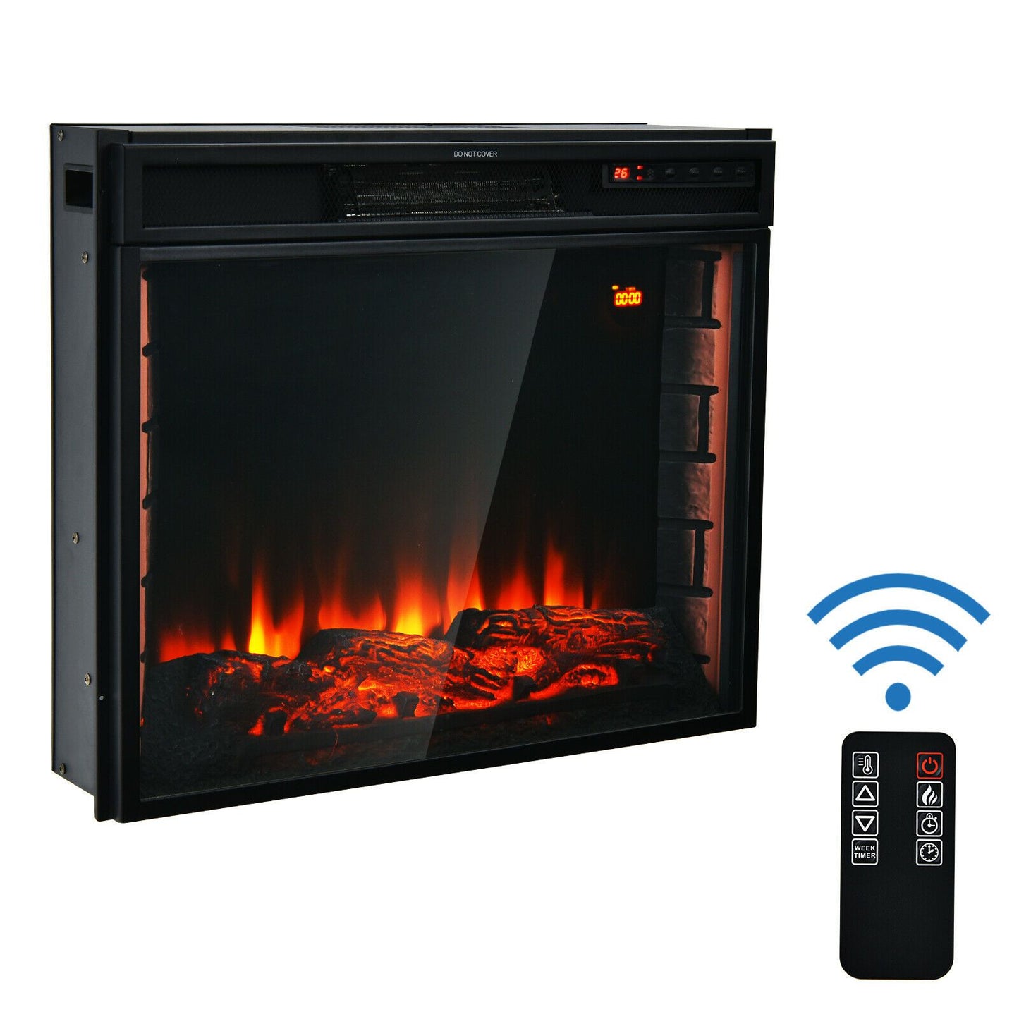 Recessed Electric Fireplace with 7 Flame Colours and Timer Function