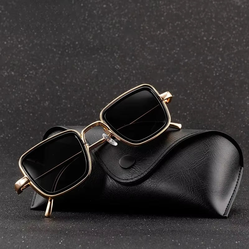 Square Metal Steampunk Sunglasses - Stylish Retro UV400 Shades