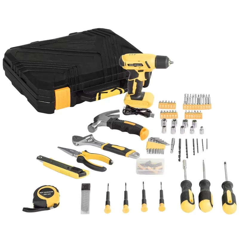  146-Piece Drill Set with 8V Cordless Drill, Home Tool Kit with Portable Case - The Ultimate DIY and Repair Solution