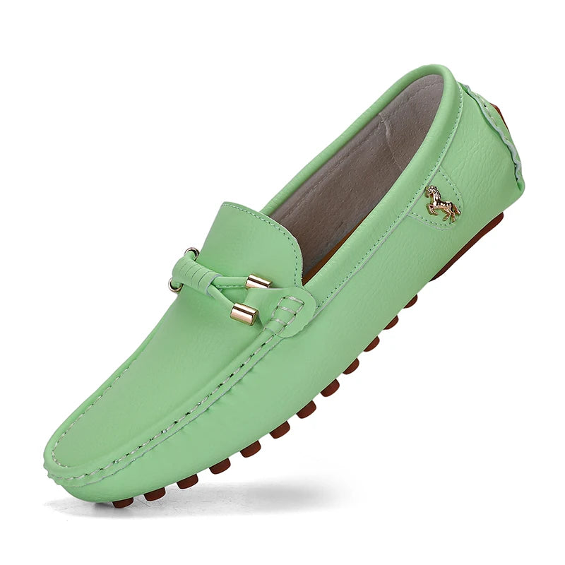 Summer Men’s Leather Slip-On Shoes – 2024 Classic Outdoor Comfort