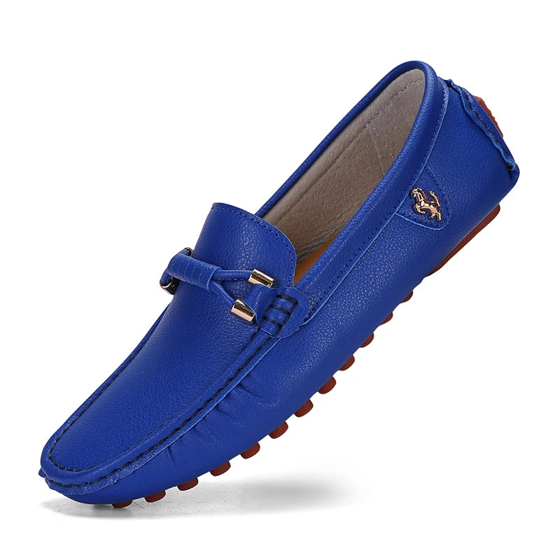 Summer Men’s Leather Slip-On Shoes – 2024 Classic Outdoor Comfort