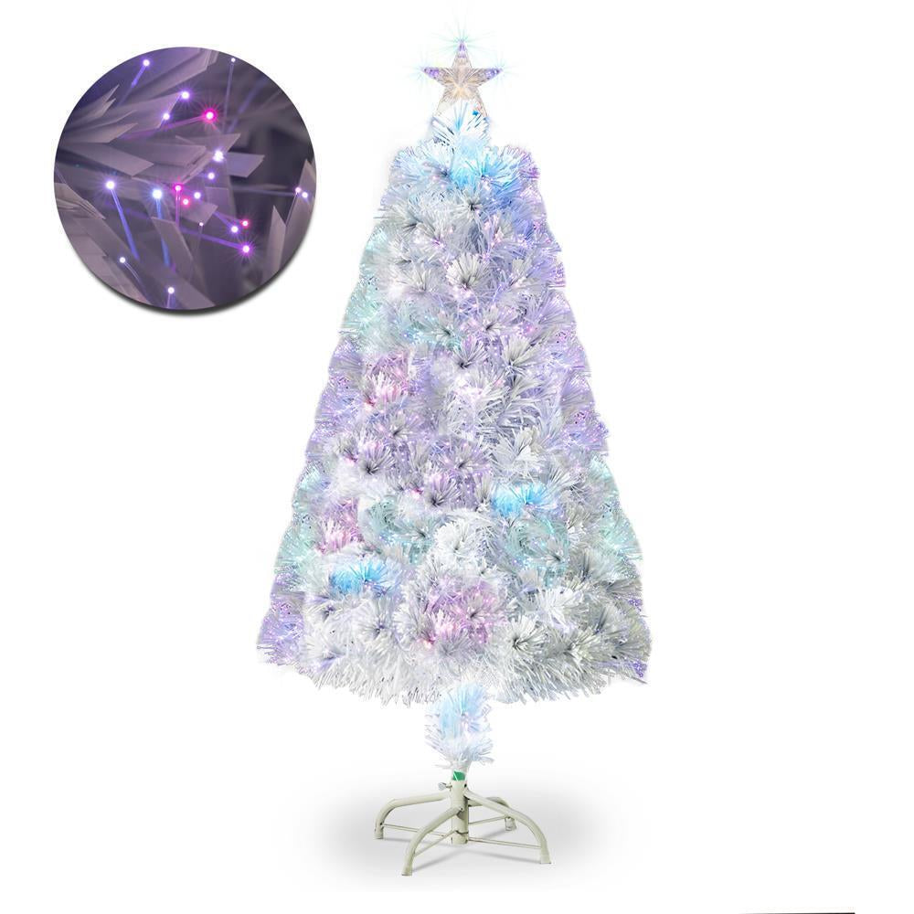 3/4Ft Christmas Trees Fibre Optic Pre-Lit Xmas Tree with Stand Top Star Decor