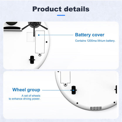 Smart 3-in-1 Robotic Vacuum Cleaner – Slim Design, USB Charging, 90-Min Runtime