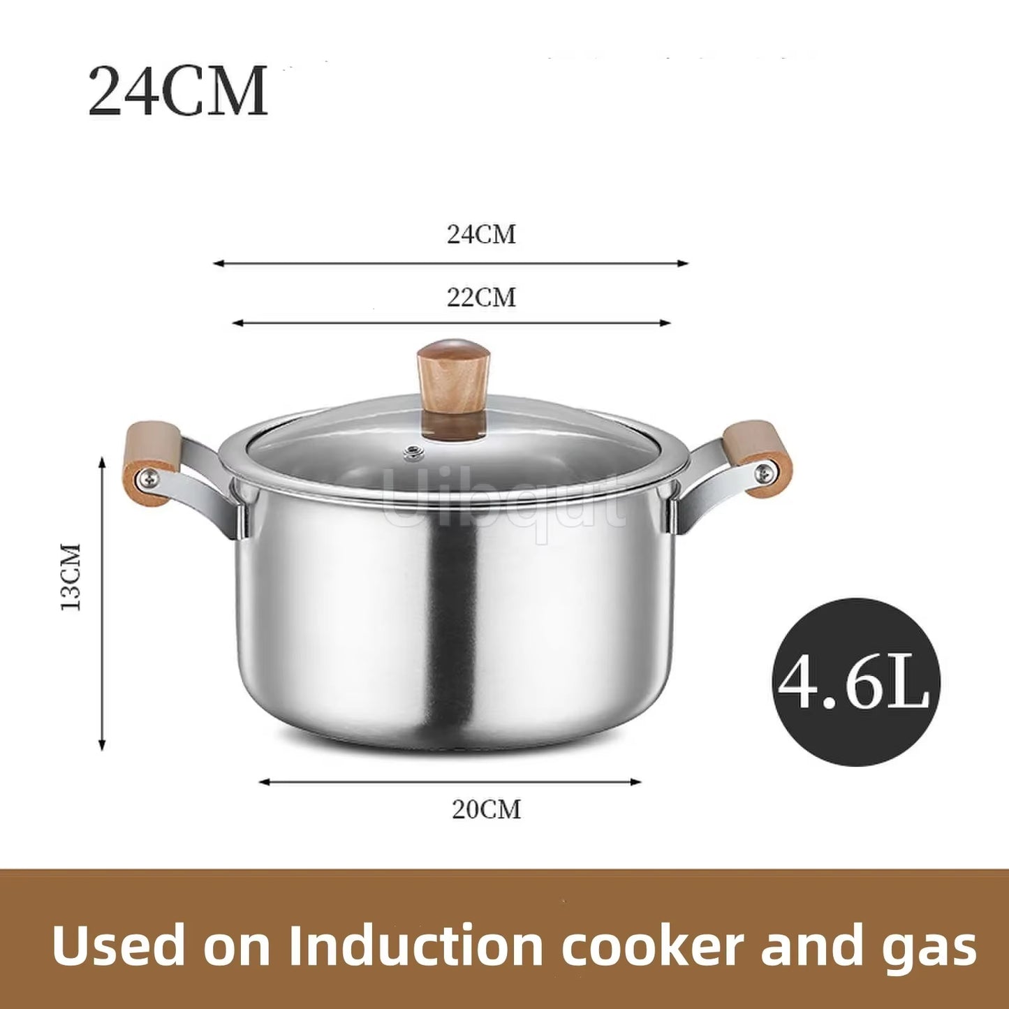 Stainless Steel Double Bottom Soup Pot | Non-Magnetic Multi-Purpose Non-Stick Pot for Gas Cooking