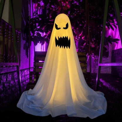 85CM Halloween Decor Light Strings Battery Front Porch Ghost Decorations Scary White Ghosts Stand Courtyard Halloween Decoration