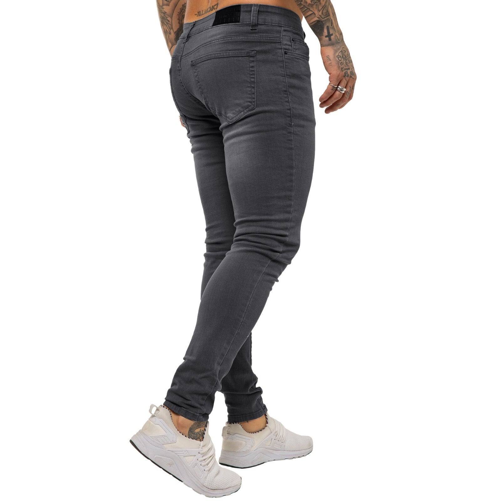 Enzo Mens Skinny Jeans Slim Fit Super Stretch Flex Denim Trouser Pants All Waist