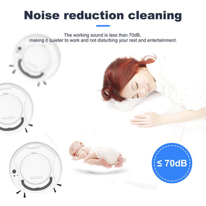 Smart 3-in-1 Robotic Vacuum Cleaner – Slim Design, USB Charging, 90-Min Runtime