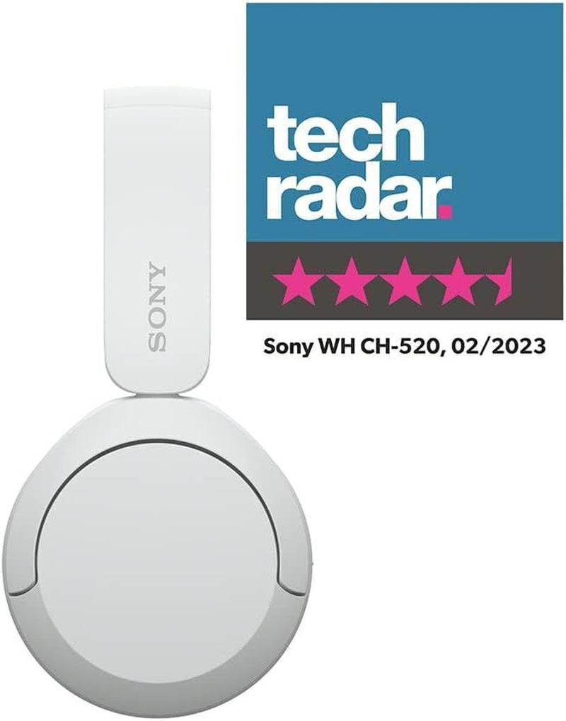 Sony WH-CH520 over Ear Wireless Bluetooth Headphones White - WHCH520W.CE7