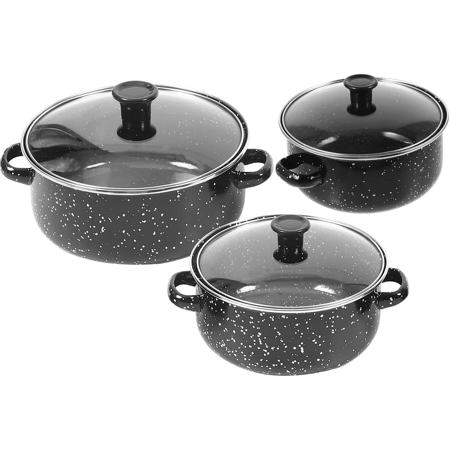 Mini Enamel Soup Pot with Handles – Small Boiling Sauce Pan for Stove Top Cooking