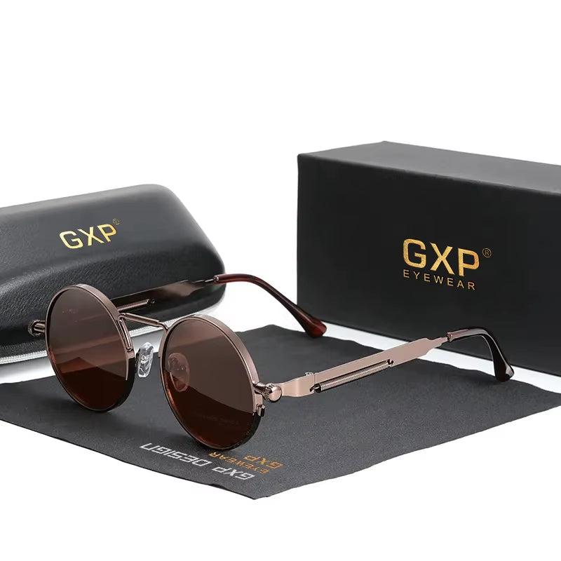 GXP Gothic Steampunk Polarized Sunglasses – High-Quality UV400 Round Metal Frame Eyewear for Men & Women