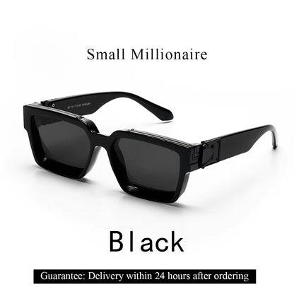 Ruiao Retro Black Millionaire Shades Luxury Sunglasses 2024 Designer Square Sunglasses for Men and Women