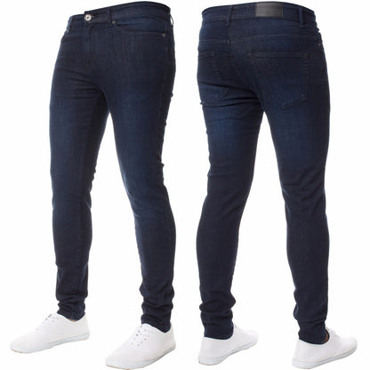 Enzo Mens Skinny Jeans Slim Fit Super Stretch Flex Denim Trouser Pants All Waist