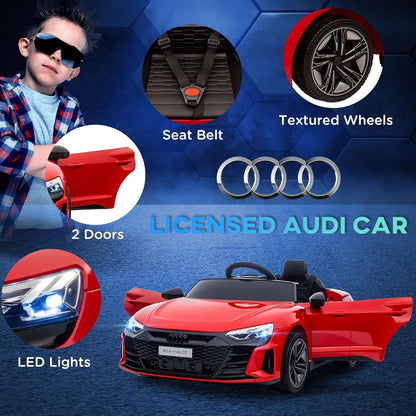 Audi RS E-Tron GT Licensed Electric Cars for Kids Electric Ride-Ons 12V Battery Powered Toy W/Remote Control Music, for 3-5 Years, Red