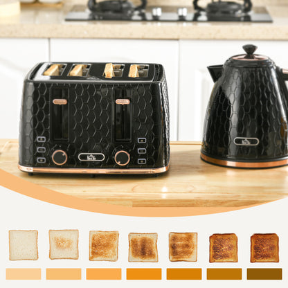 1.7L 3000W Fast Boil Kettle and Toaster Set with Auto Shut Off