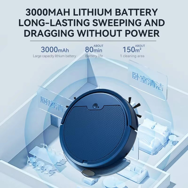 Intelligent Sweeping Robot Large Water Tank Mobile App Remote Control Planning and Cleaning Line Low Noise 2000 Pa Large Suction