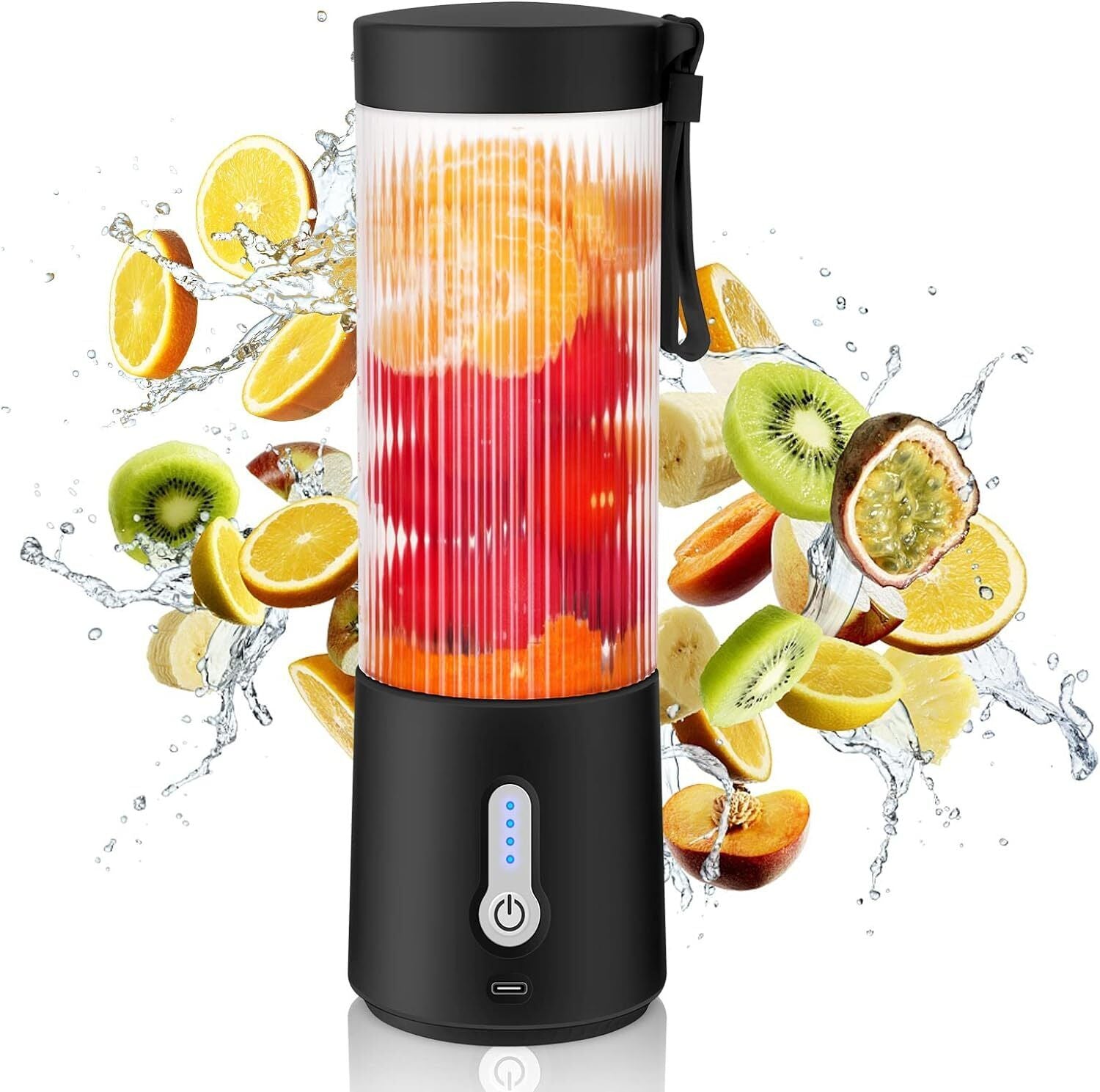 450Ml Portable Blender Juicer Cup, Bpa-Free USB Rechargeable Fruit Smoothie Mixer