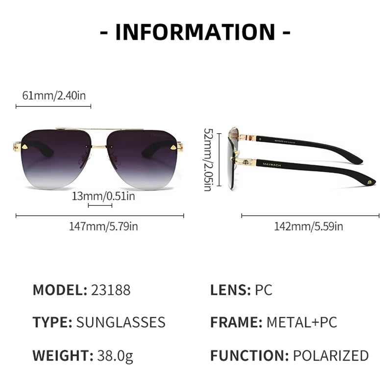 New Maybach Men's Polarized Sunglasses | Driving & Leisure Eyewear | Stylish & UV Protection