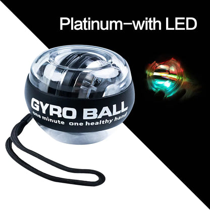 LED Gyroscopic Power Trainer Ball – Autostart Range Gyro Wrist Ball for Muscle Strength, Arm & Hand Fitness