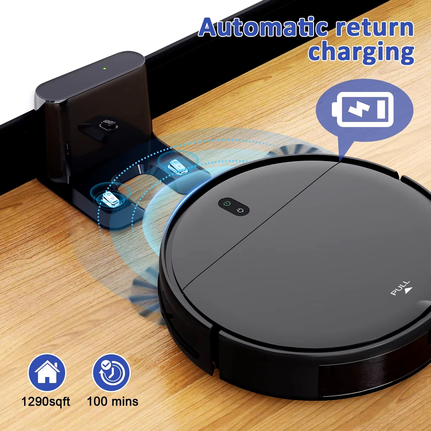 Robot Vacuum Cleaner with 6000Pa Strong Suction, 2500mAh Battery, and 3-in-1 Mopping, Sweeping, and Suction Functionality