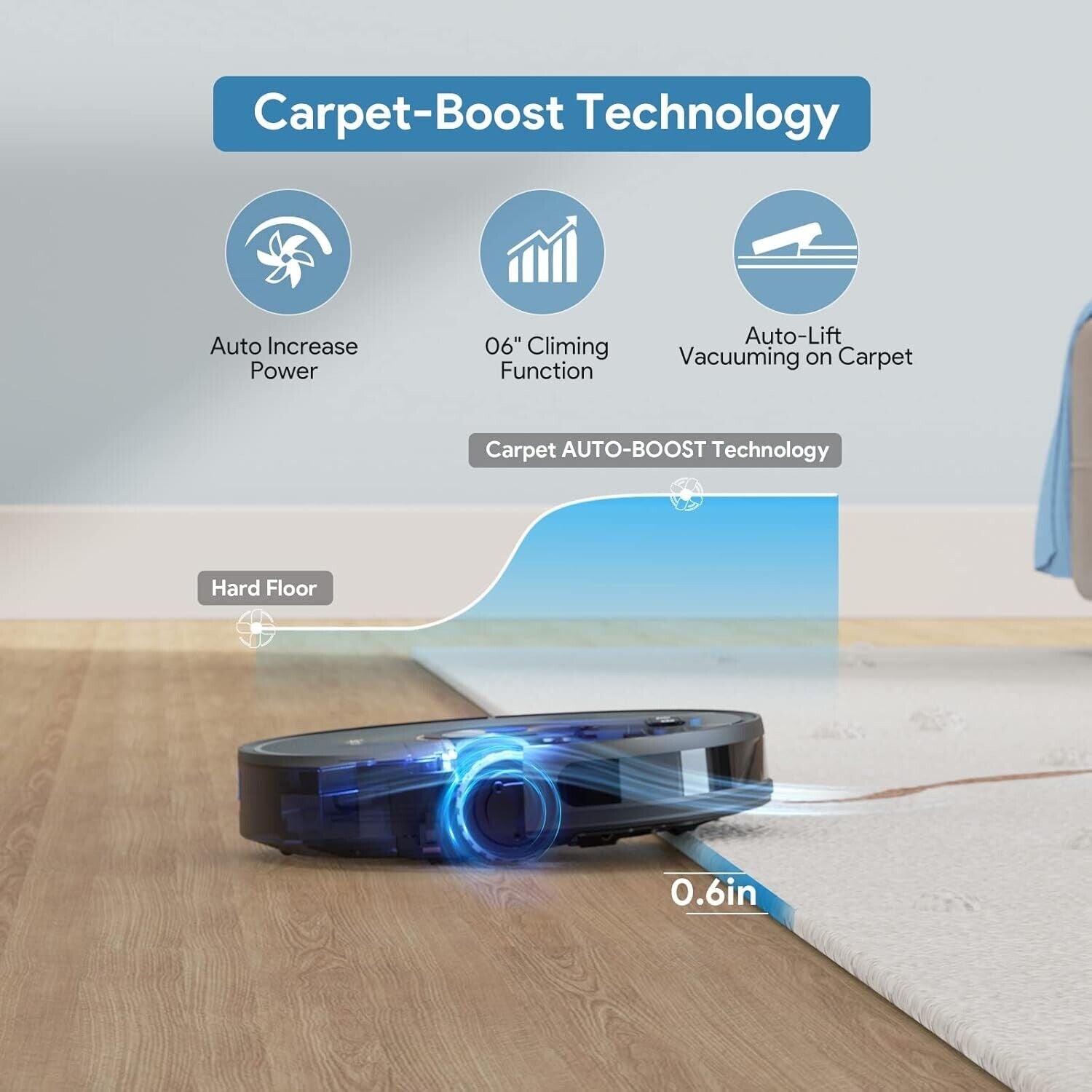 WiFi Smart Robot Vacuum with Mop – Powerful 3000Pa Suction, Alexa/App Compatible