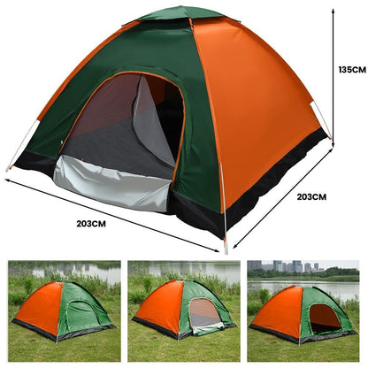 3-4 Man Person Automatic Pop up Tent Camping Outdoor Family Hiking Instant Tent