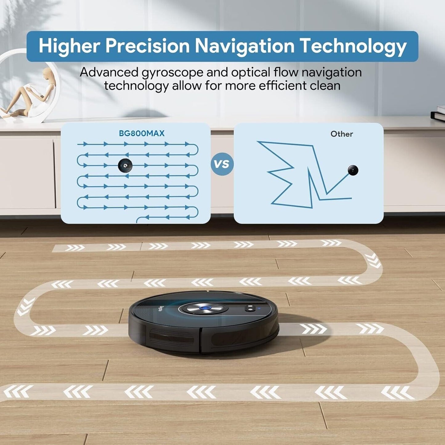 WiFi Smart Robot Vacuum with Mop – Powerful 3000Pa Suction, Alexa/App Compatible