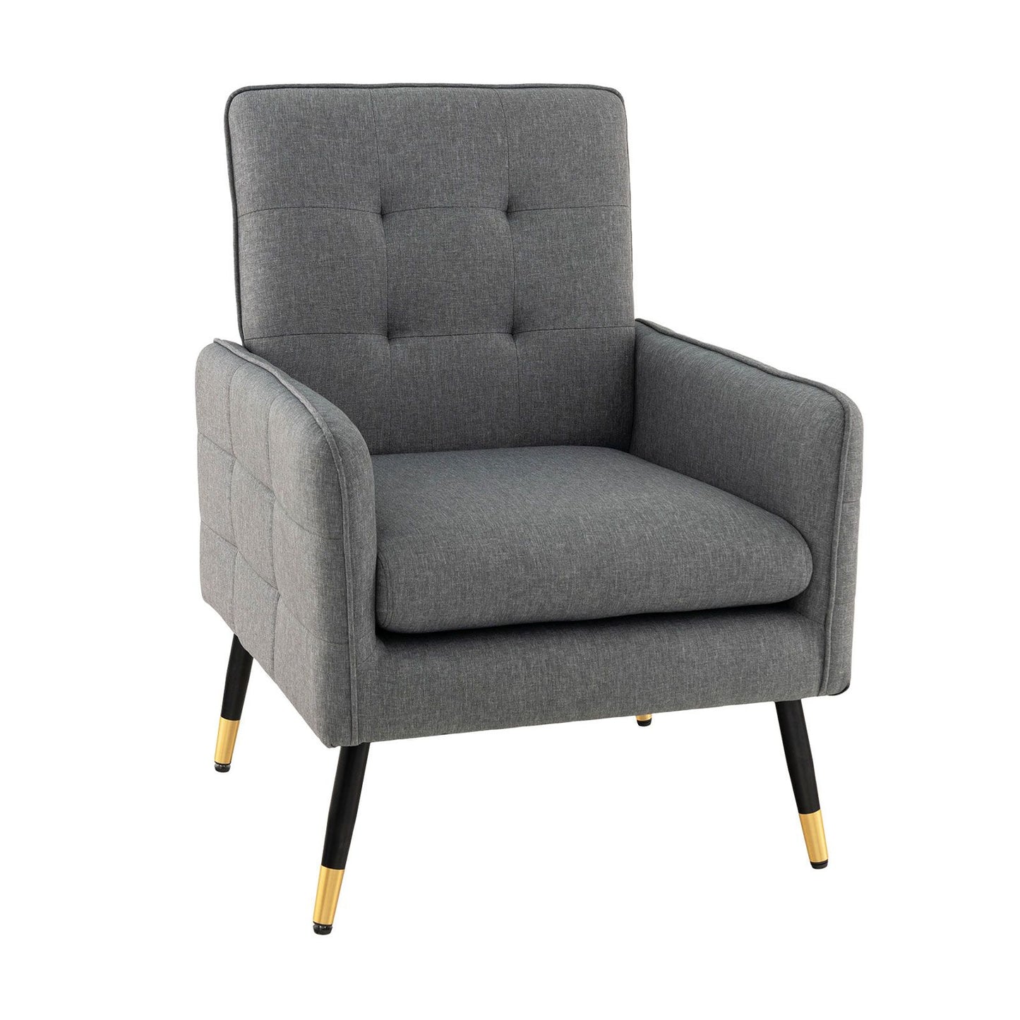 Linen Fabric Accent Chair Single Sofa with Removable Seat Cushion
