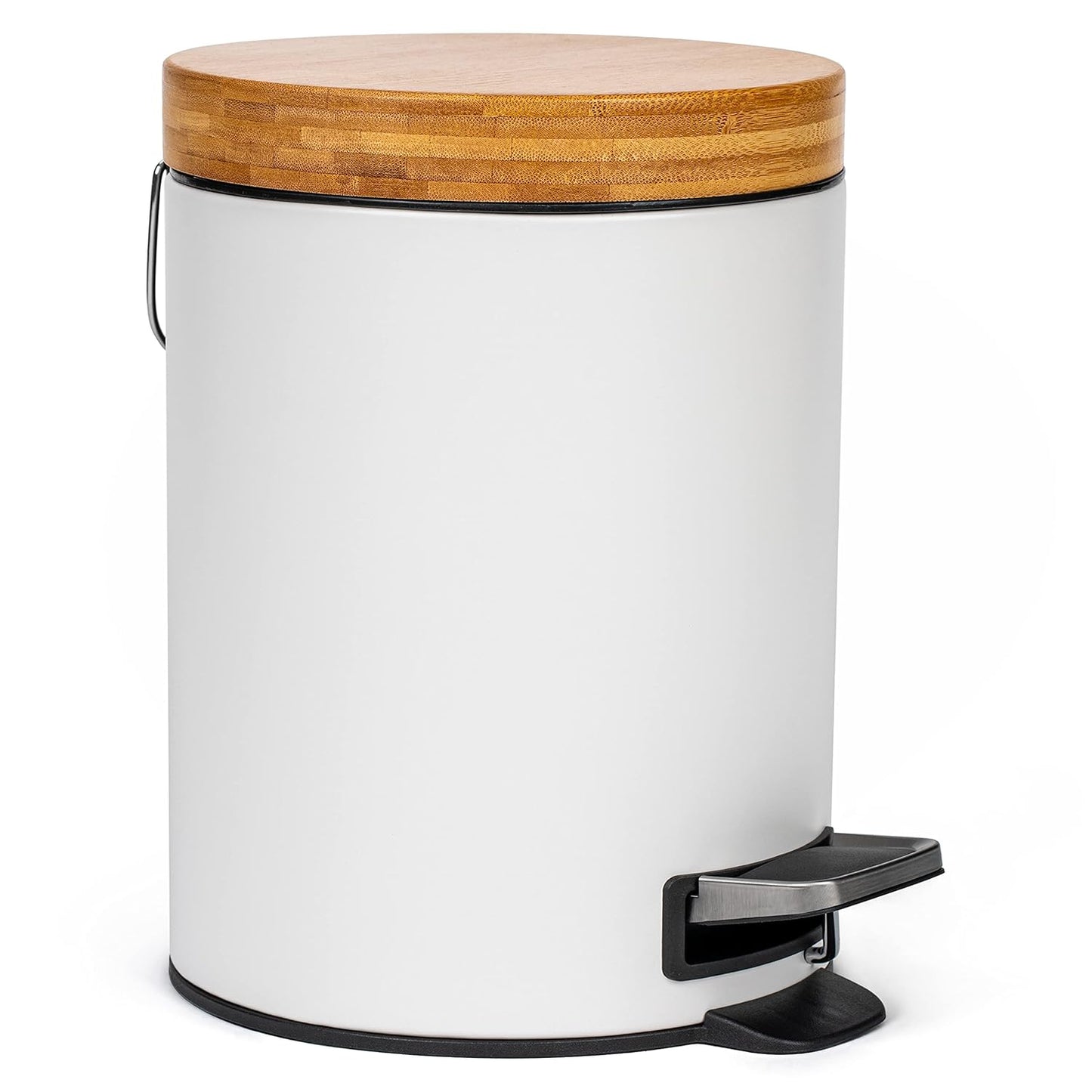 3L Designer Bathroom Bin | Superior Bamboo | Soft Closing | Anti-Finger | Taupe (Bright)