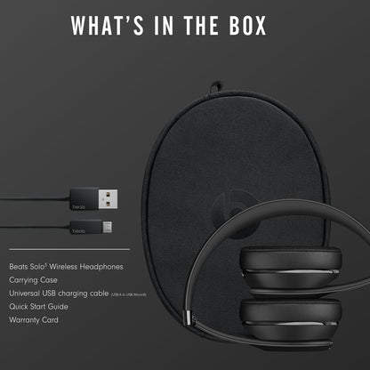 Solo3 Wireless On-Ear Headphones - Apple W1 Headphone Chip, Class 1 Bluetooth, 40 Hours of Listening Time - Black (Latest Model)
