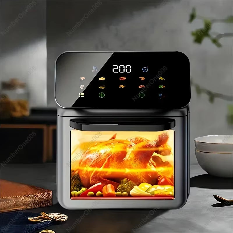 Large-Capacity Air Fryer | Multi-Functional Electric Oven with Visual Window | Household Cooking Appliance