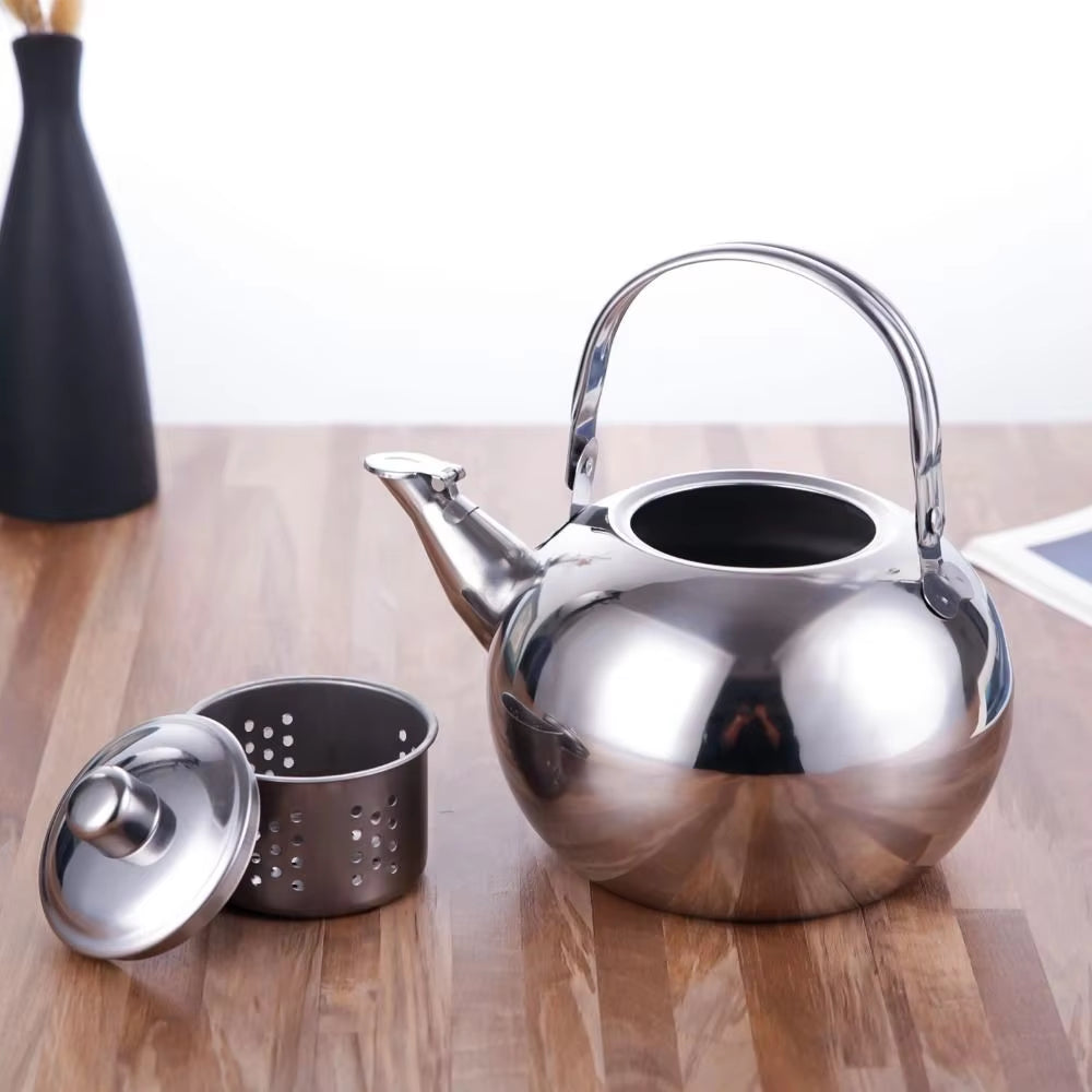 Stainless Steel Water Kettle with Infuser Filter – Tea & Coffee Kettle with Anti-Scald Handle