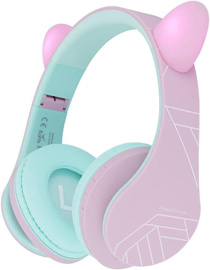 Kids Headphones, P2 Bluetooth Headphones for Kids with Volume Limit 85DB, Kids Wireless Headphones over Ear with Microphone, Foldable, Carry Case, Micro SD/TF for Iphone/Ipad/Laptop/Pc/Tv