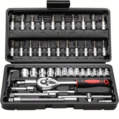 Bicycle Repair Kit, Triple Stack Multi-Function Repair Kit Portable Metal Kit Home Repair Kit Socket Wrench Set