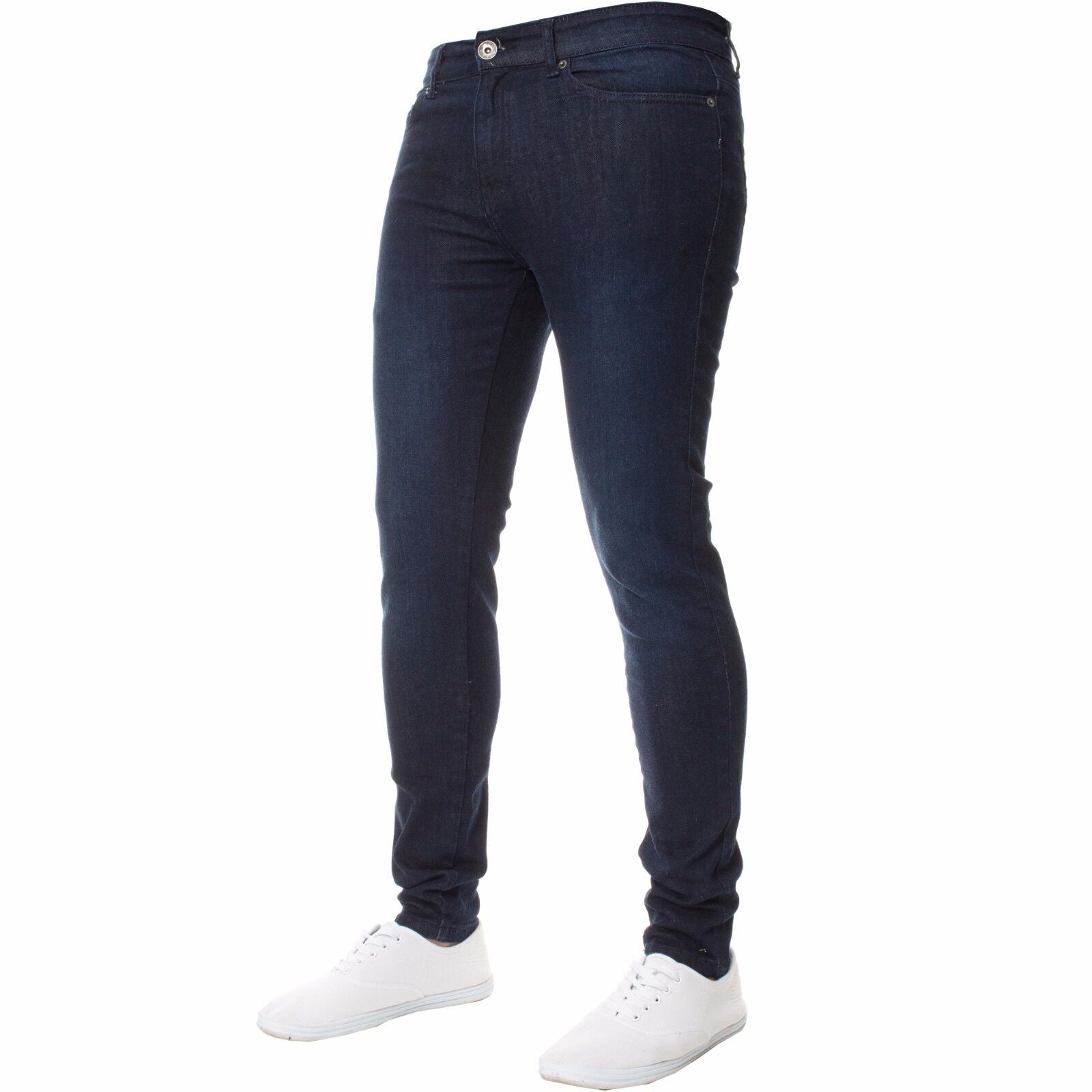 Enzo Mens Skinny Jeans Slim Fit Super Stretch Flex Denim Trouser Pants All Waist