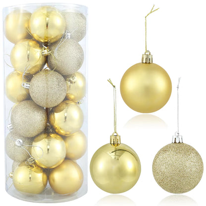 24Pcs Christmas Ball Set 6Cm Christmas Tree Decoration Hanging Ball Christmas Pendant Christmas Tree Pendant Home Garden Decor