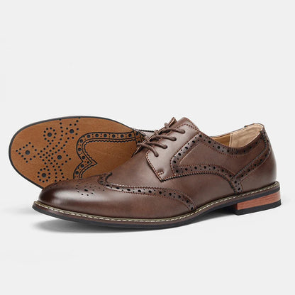 Men’s Classic Brogue Leather Dress Shoes – Formal Wedding & Social Footwear (Size 7–13)