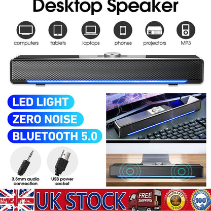 Bluetooth Wireless Soundbar TV Computer Speaker Home Theater Subwoofer Sound Bar