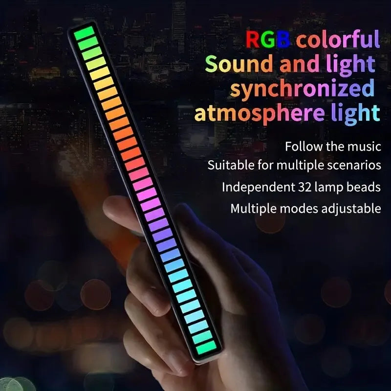 RGB LED Rhythm Light Music Sound Control Rhythm Ambient Atmosphere Lamp LED Strip Computer Car Creative Led Pick Decor Lights