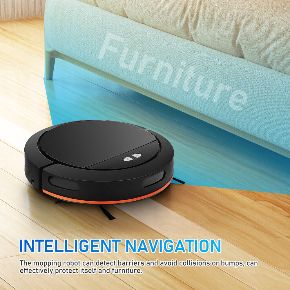 Compact WiFi Robot Vacuum Cleaner – Powerful 3-in-1 Cleaning with Auto Charging