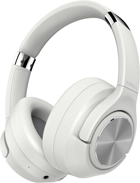 Hybrid Active Noise Cancelling Wireless Headphones, Multiple Modes, 60H Playtime, Hi-Res Audio Bluetooth Headphones (White, U35)