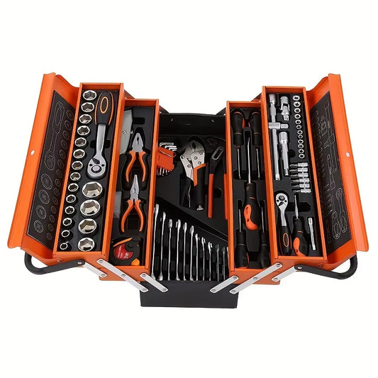 Bicycle Repair Kit, Triple Stack Multi-Function Repair Kit Portable Metal Kit Home Repair Kit Socket Wrench Set