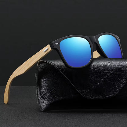 Bamboo Wood Vintage Square Sunglasses Men Women Luxury Brand Designer Sun Glasses Wooden Driving Fishing UV400 Eyewear